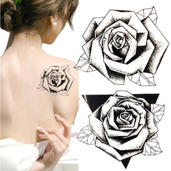 Duży tatuaż zmywalny tymczasowy 10cm motyw Róże T-194